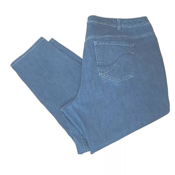 Lane Bryant Jeans Woman Plus 24WP Skinny Genius Fit Dark Blue Stretch Denim EUC - Picture 10 of 10